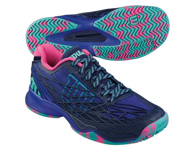 Wilson Kaos Blue Iris/Navy/Pink Tennis-Ladies Wilson Kaos Blue Iris/Navy/Pink Tennis-Ladies